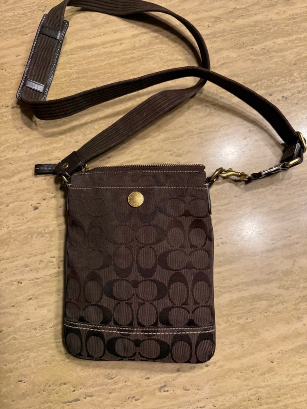 Coach Brown Signature Messenger Crossbody Bag